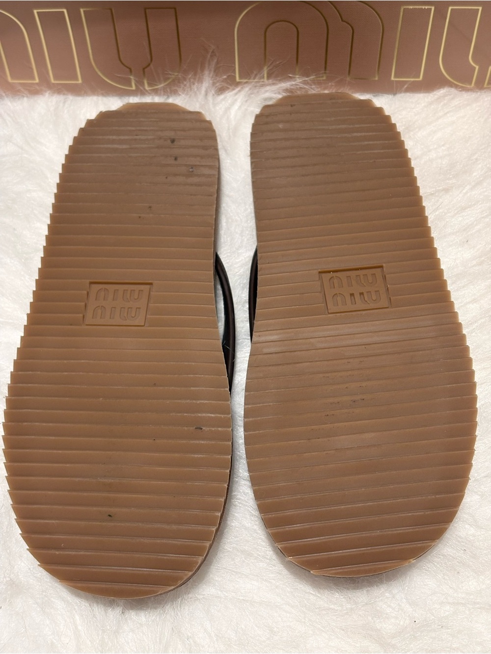 Miu Miu Dark Brown Thong Sandals - Picture 6 of 10